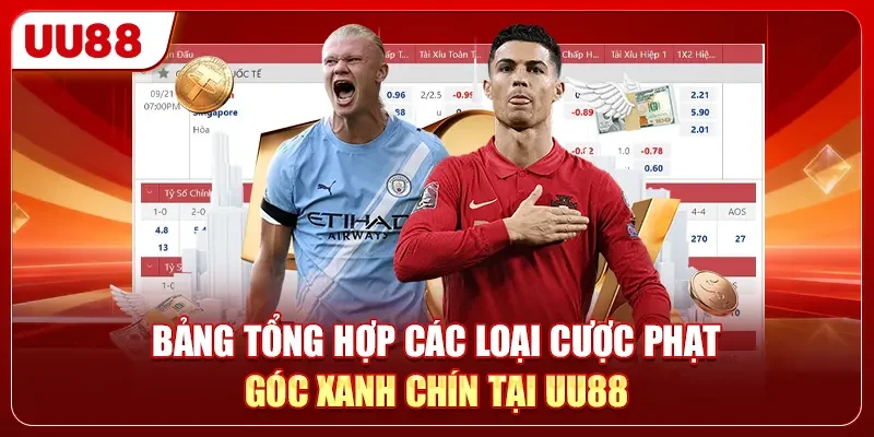 Kèo Phạt Góc - Hướng Dẫn Từ A-Z Cho Người Mới Bắt đầu 2 Bảng tổng hợp các loại cược phạt góc xanh chín tại UU88