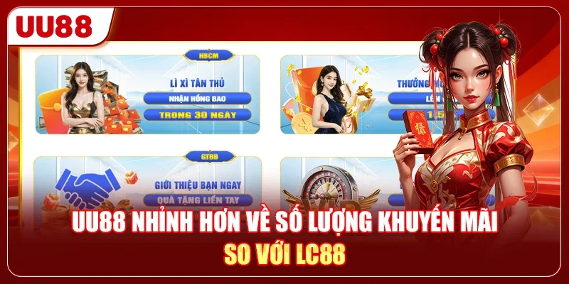 Nên Chọn LC88 Hay UU88 Để Săn Sự Kiện Ưu Đãi Mỗi Ngày 3 UU88 nhỉnh hơn về số lượng khuyến mãi so với LC88